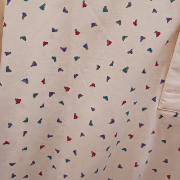 Vintage Jordan Christopher Pale Yellow Geometric Shapes Henley Shirt Size L - Picture 3 of 6